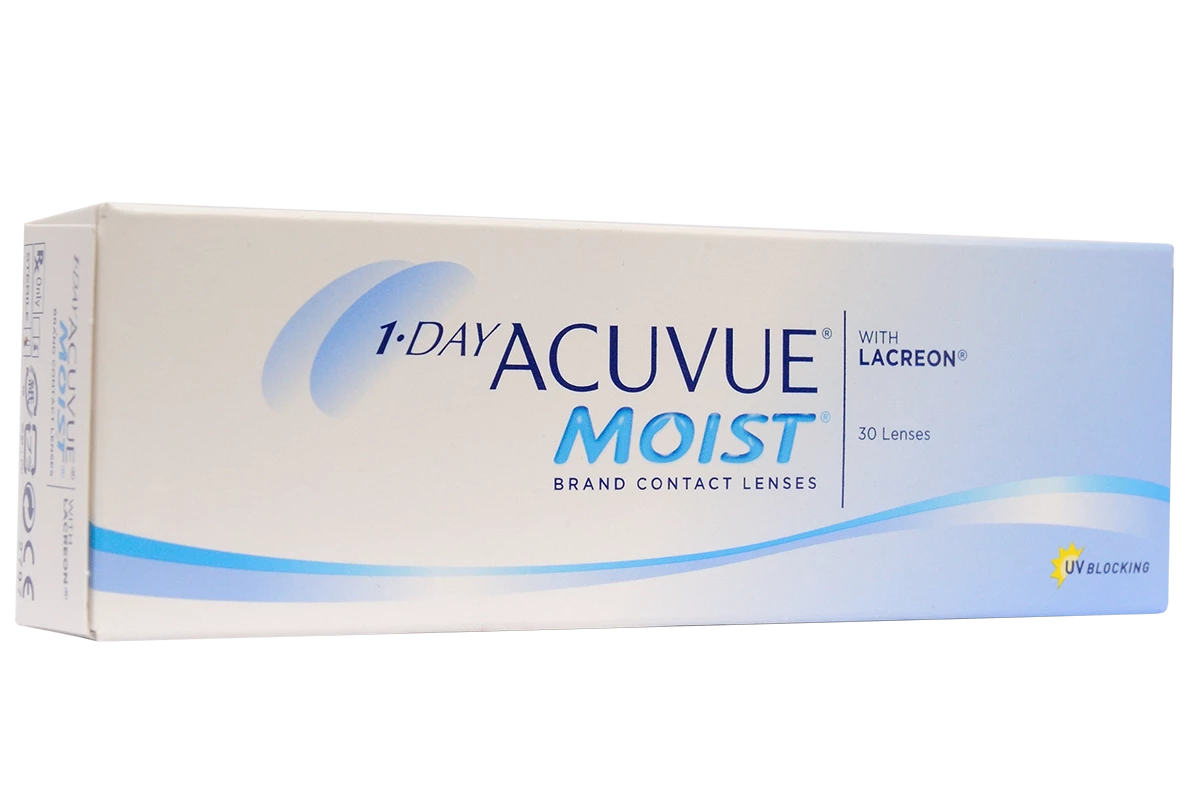 Однодневные контактные линзы Acuvue 1-Day Moist (30 линз)
