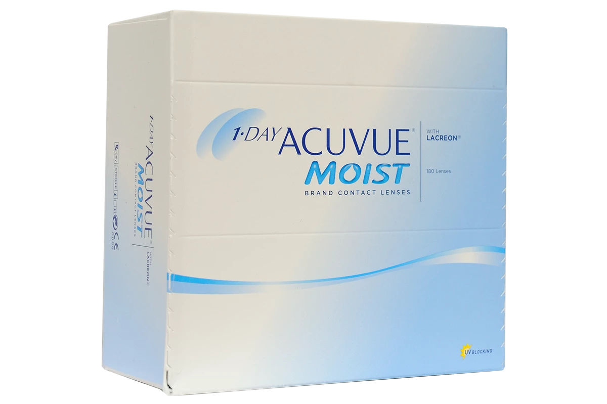 Однодневные контактные линзы Acuvue 1-Day Moist (180 линз)